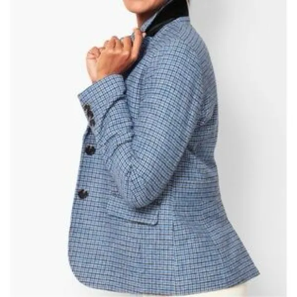 ⭐️ NWT Talbots Shetland Aberdeen Houndstooth Wool Blazer  Size 4PTattersall