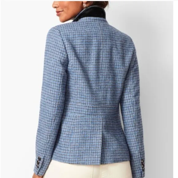 ⭐️ NWT Talbots Shetland Aberdeen Houndstooth Wool Blazer  Size 4PTattersall