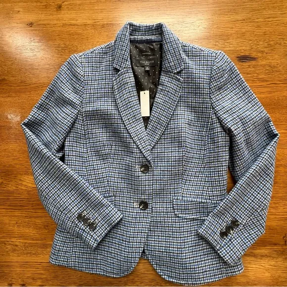 ⭐️ NWT Talbots Shetland Aberdeen Houndstooth Wool Blazer  Size 4PTattersall