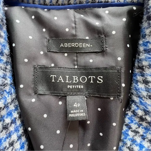 ⭐️ NWT Talbots Shetland Aberdeen Houndstooth Wool Blazer  Size 4PTattersall