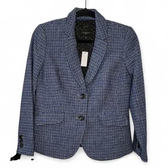 ⭐️ NWT Talbots Shetland Aberdeen Houndstooth Wool Blazer  Size 4PTattersall