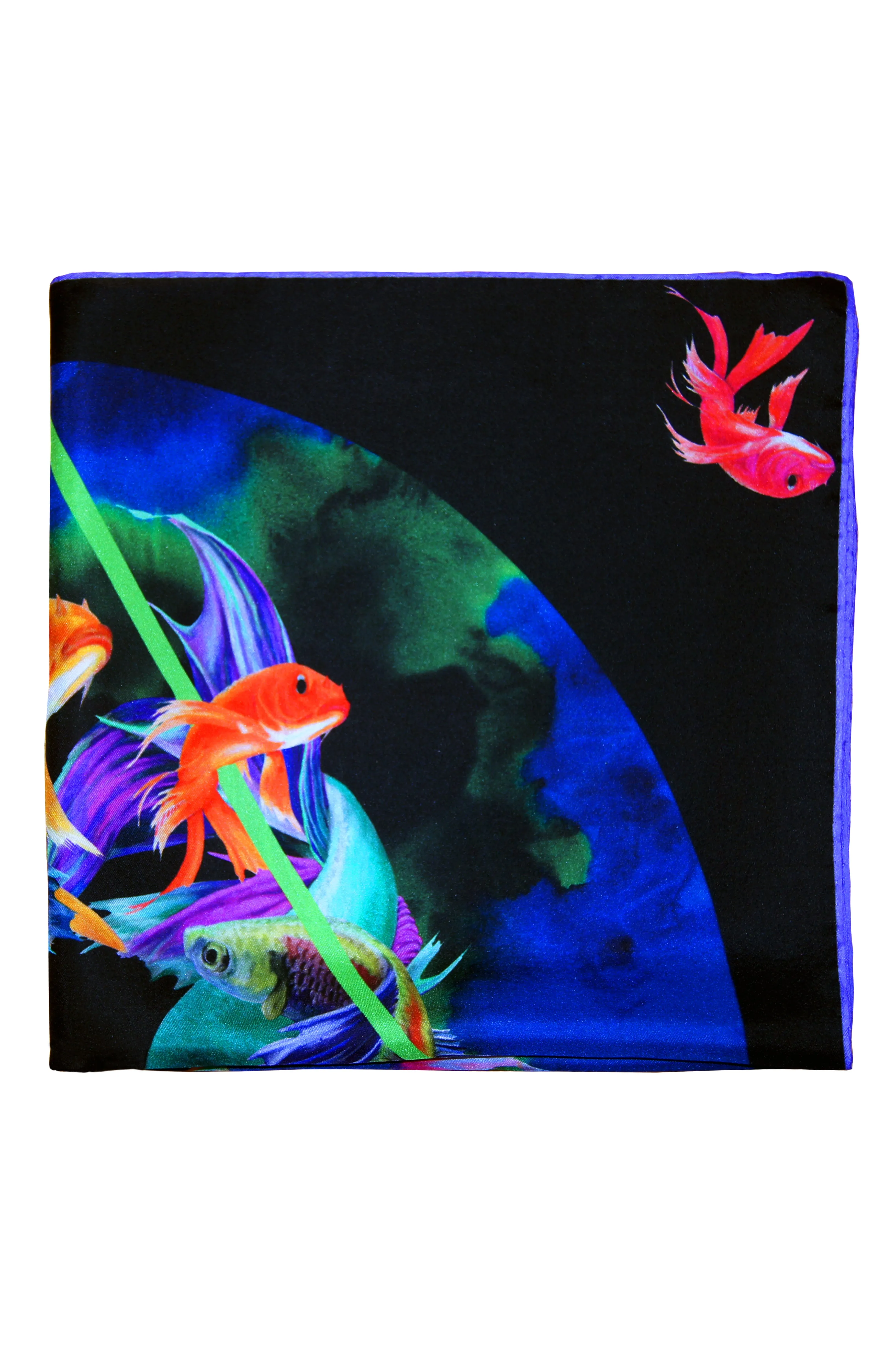 400 Black Print Silk Scarf