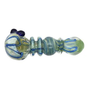 5” Decorative Triple Rim and Ball Glass Pipe - Design May Vary - (1 Count)