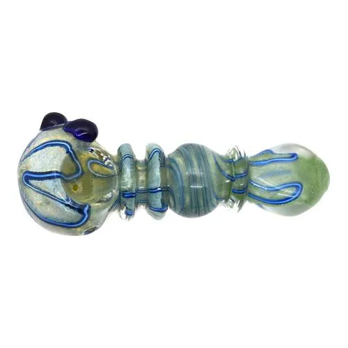 5” Decorative Triple Rim and Ball Glass Pipe - Design May Vary - (1 Count)