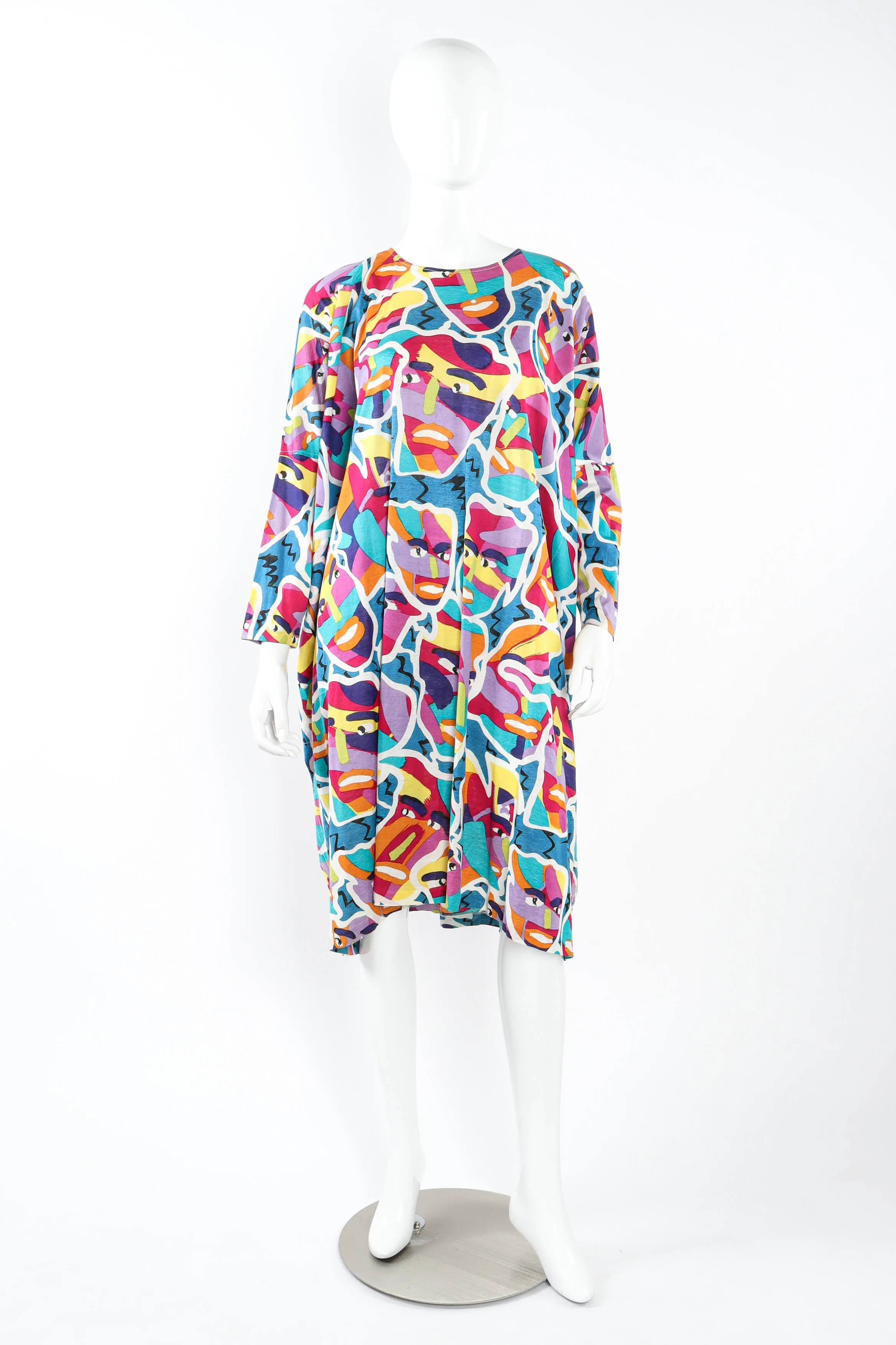 Abstract Face Print Dress
