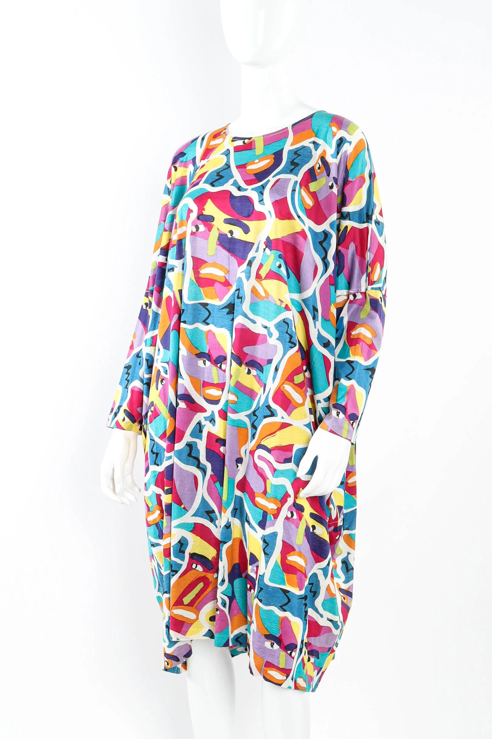 Abstract Face Print Dress