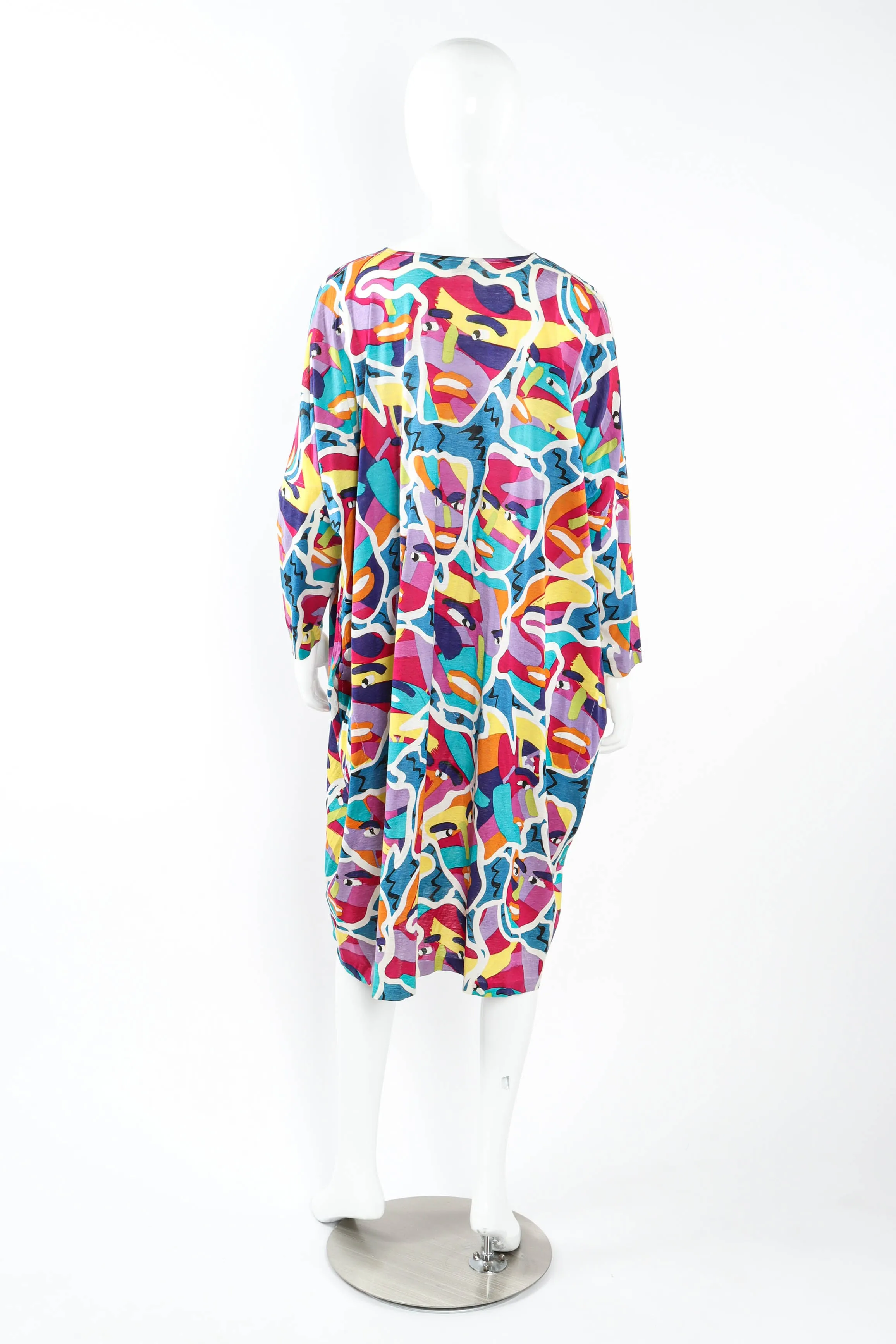 Abstract Face Print Dress