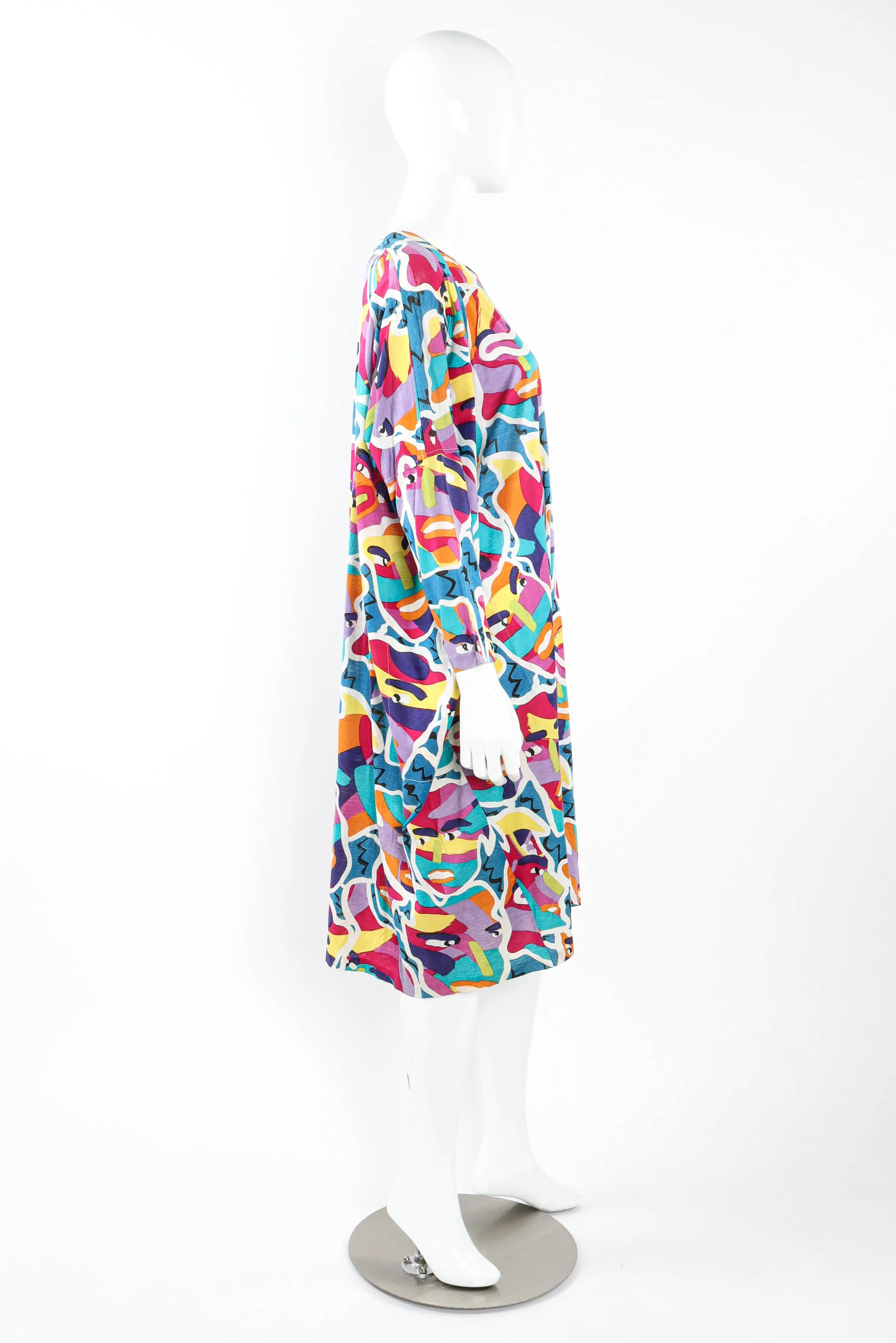 Abstract Face Print Dress