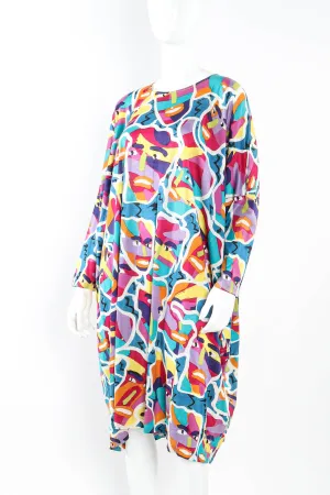 Abstract Face Print Dress