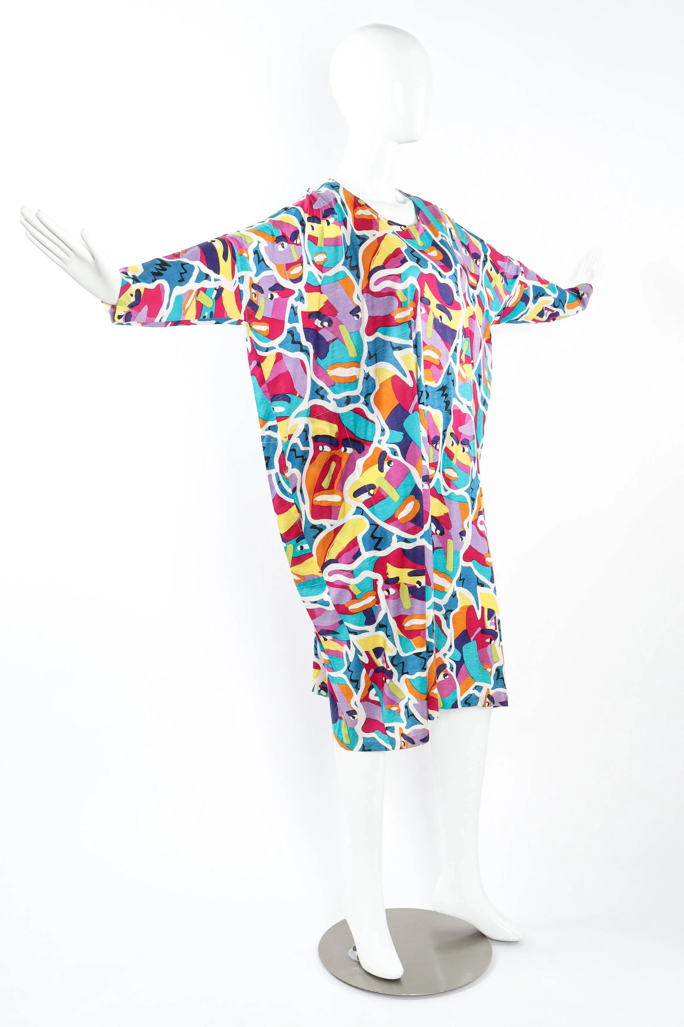 Abstract Face Print Dress