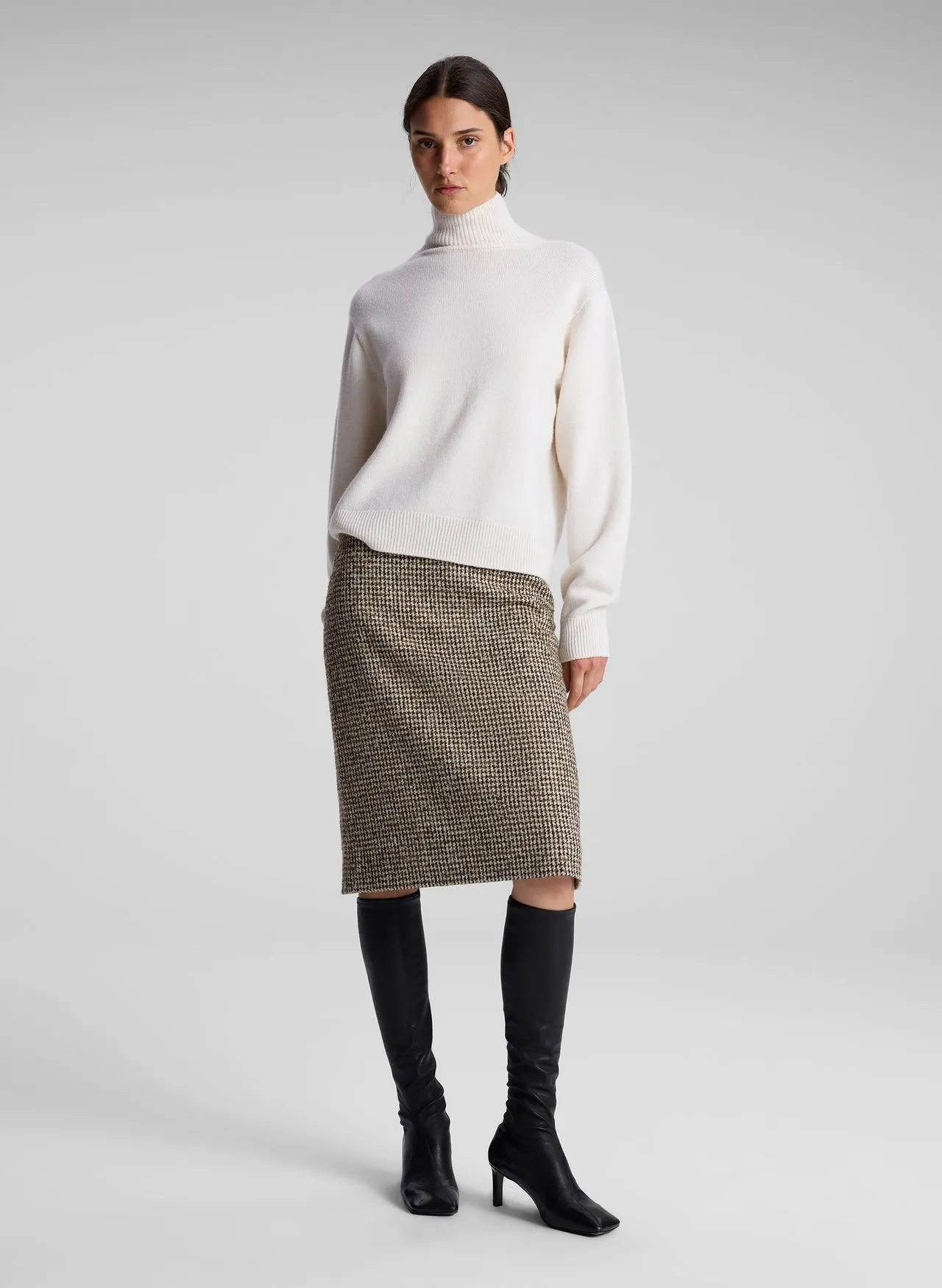 A.L.C. Cara Skirt in Cream/Brown