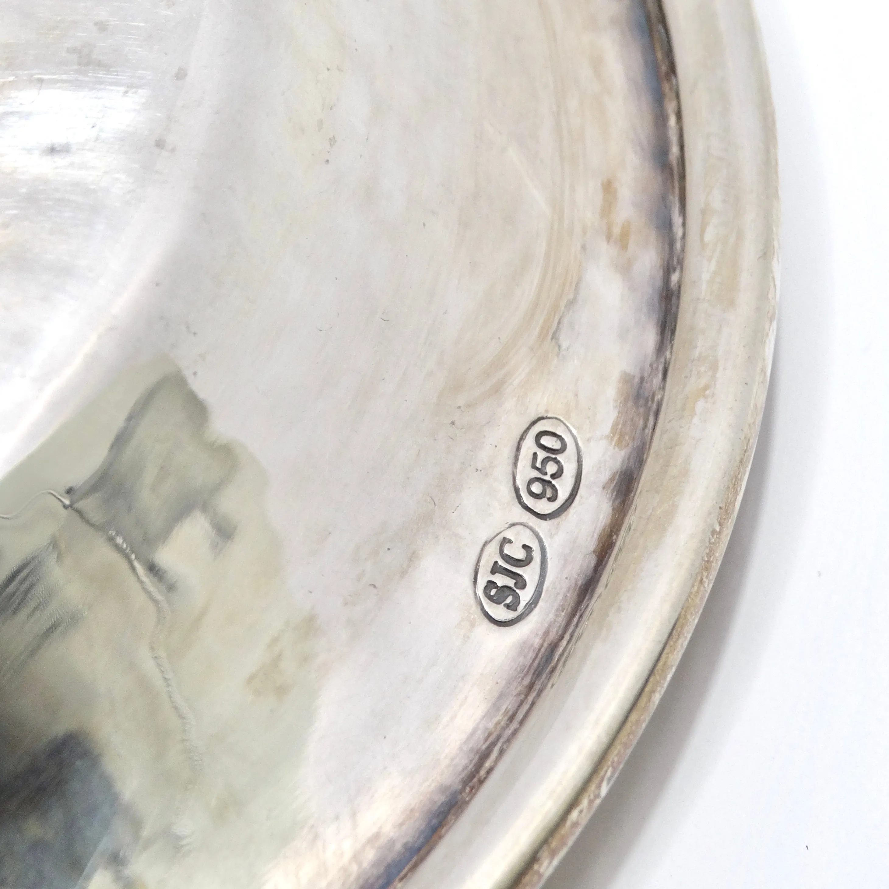 Antique Pure Silver Grape Motif Plate