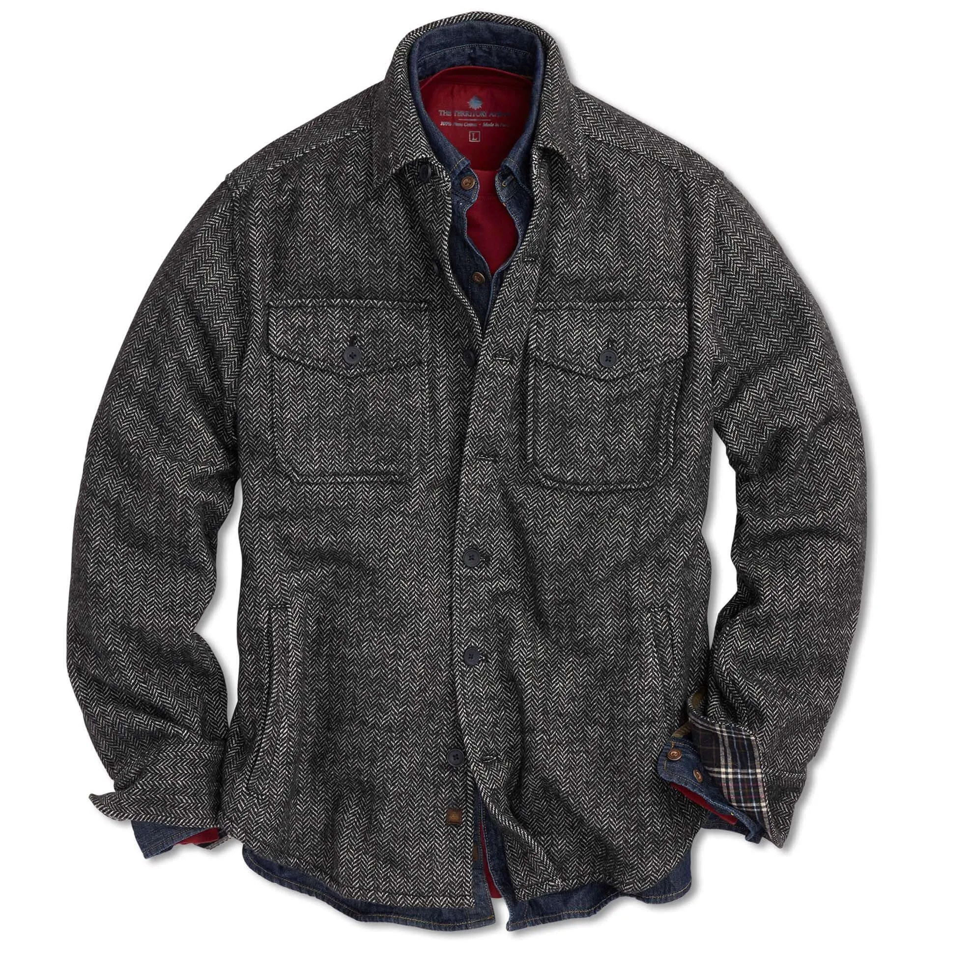 Back East Herringbone Shacket - Tall