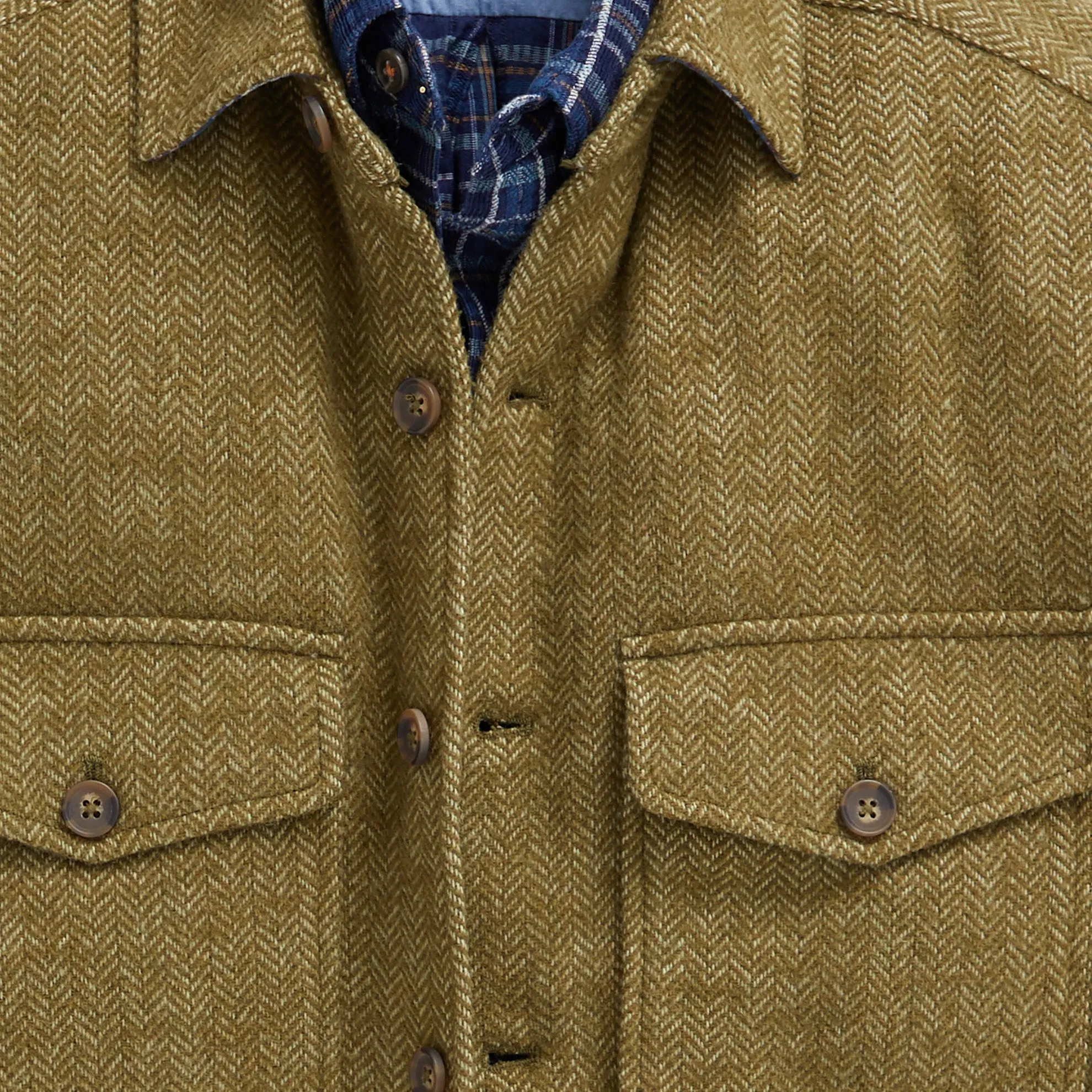 Back East Herringbone Shacket - Tall