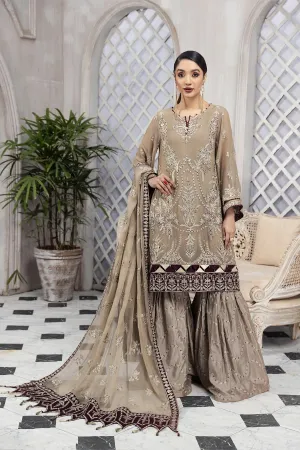 Beige Farshi Gharara with Lavish Embroidery #PF484