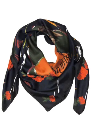 BENGAL MALICIEUSE / GREEN Large Silk Print Scarf