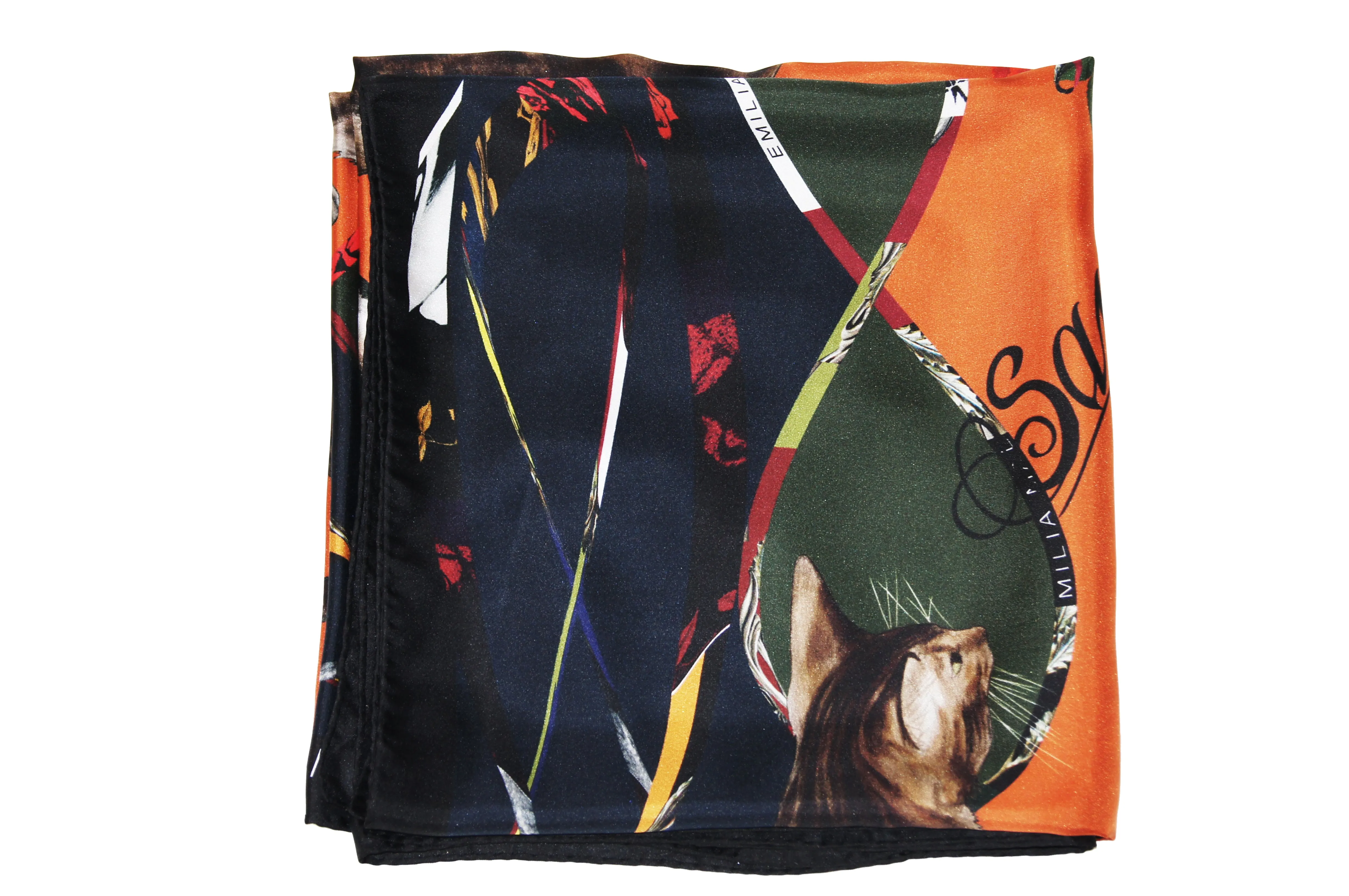 BENGAL MALICIEUSE / GREEN Large Silk Print Scarf