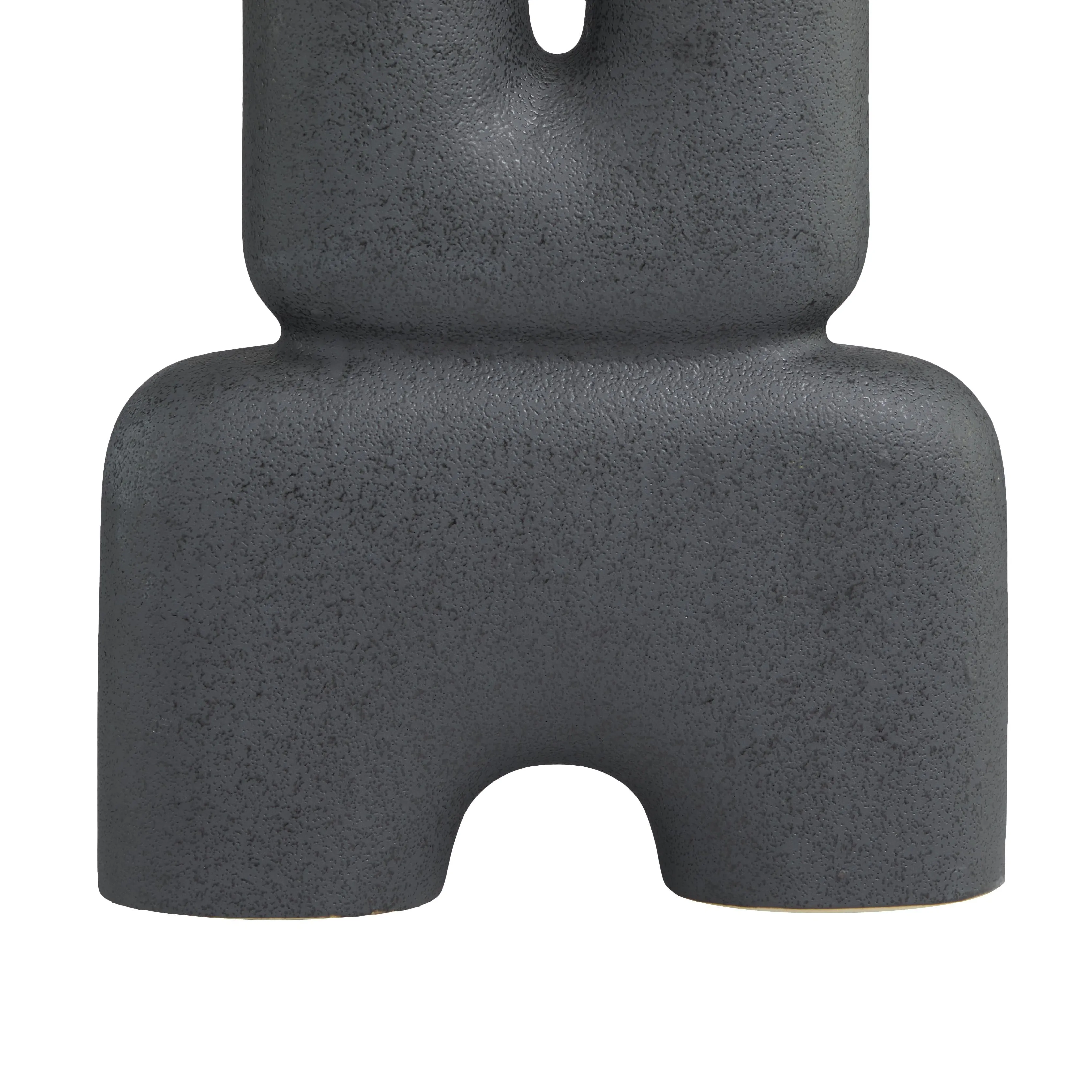 BLACK CERAMIC ABSTRACT U VASE