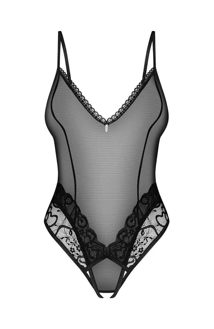 Black crotchless bodysuit - Pure Affection