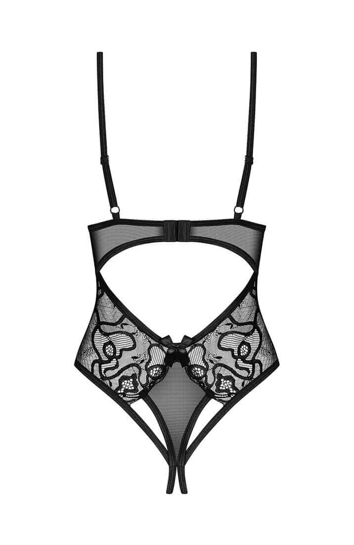 Black crotchless bodysuit - Pure Affection