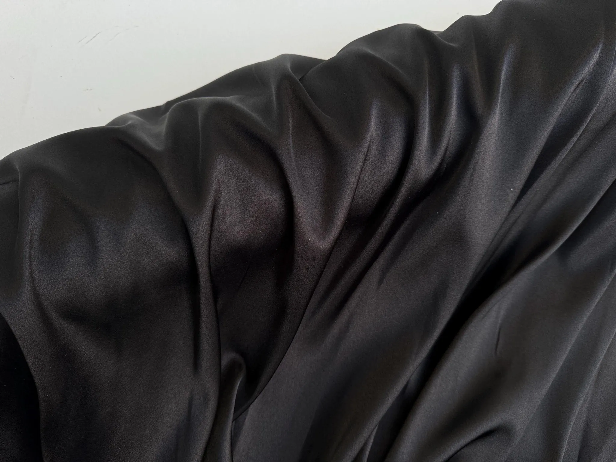 Black Silky Charmeuse Satin Elegant