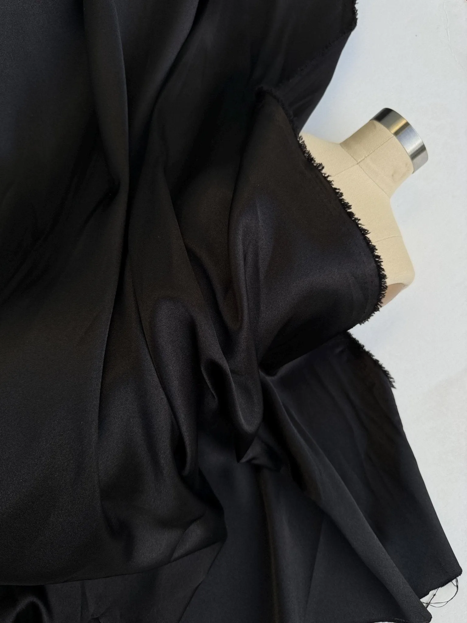 Black Silky Charmeuse Satin Elegant