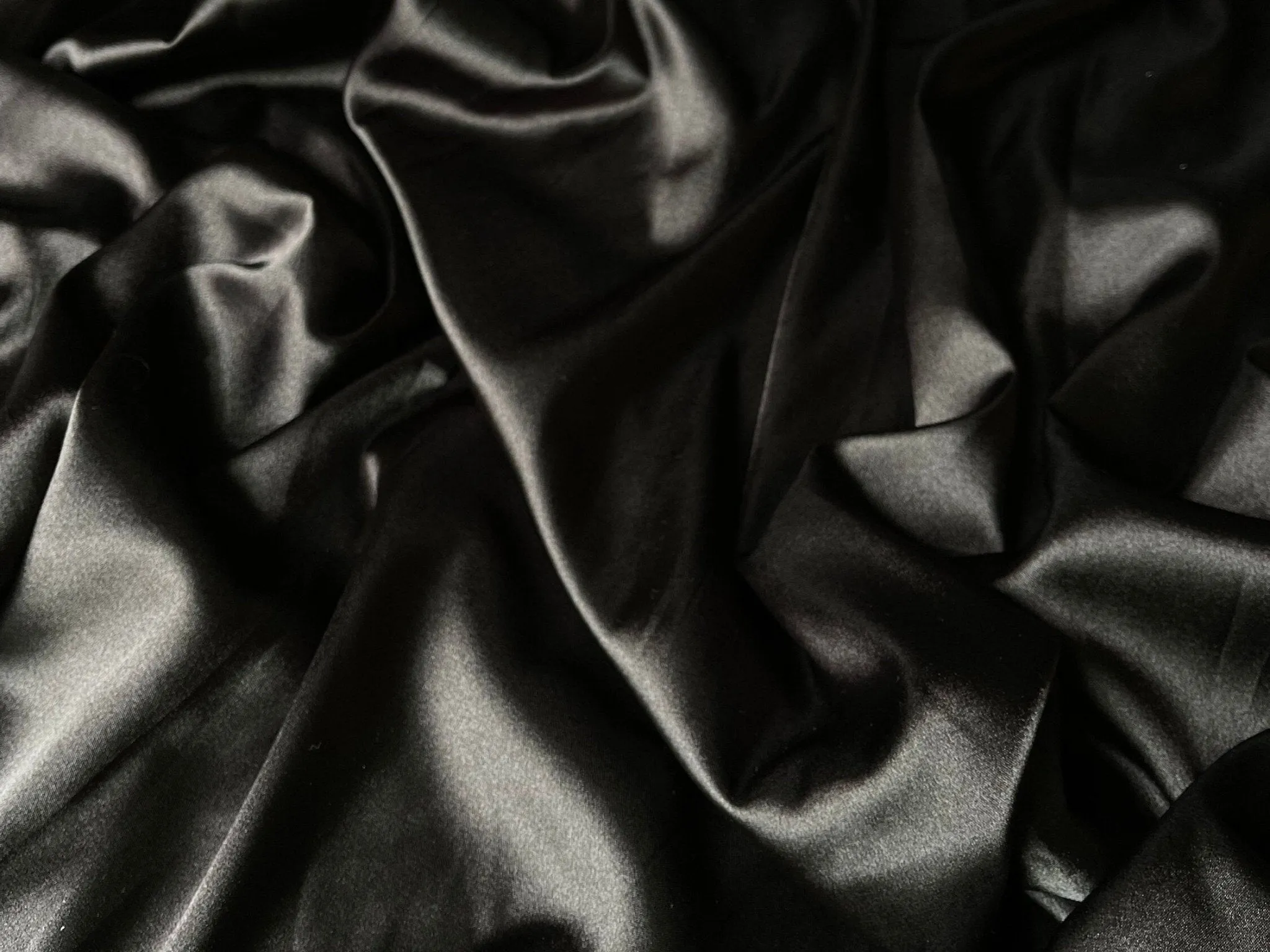 Black Silky Charmeuse Satin Elegant