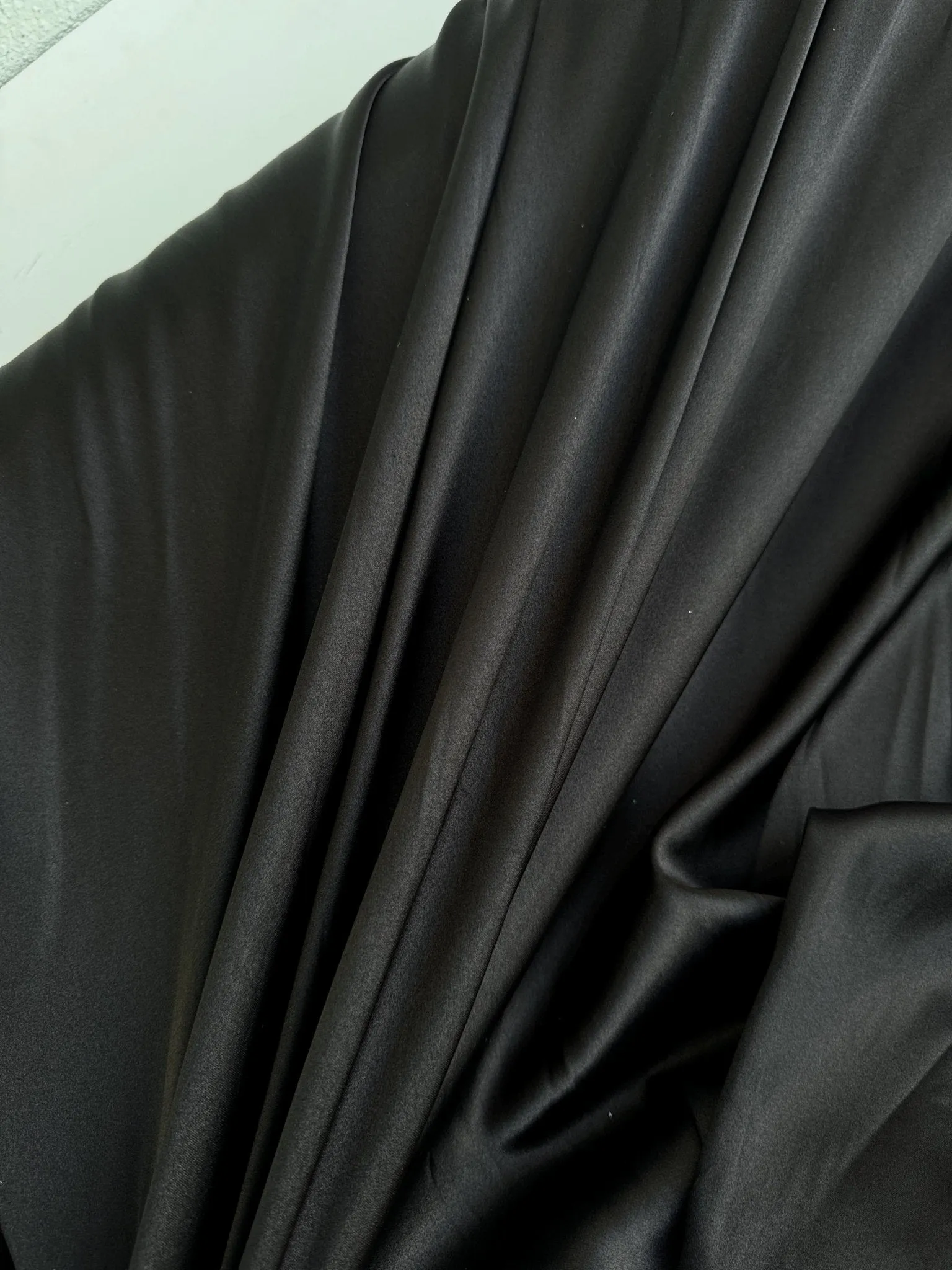 Black Silky Charmeuse Satin Elegant