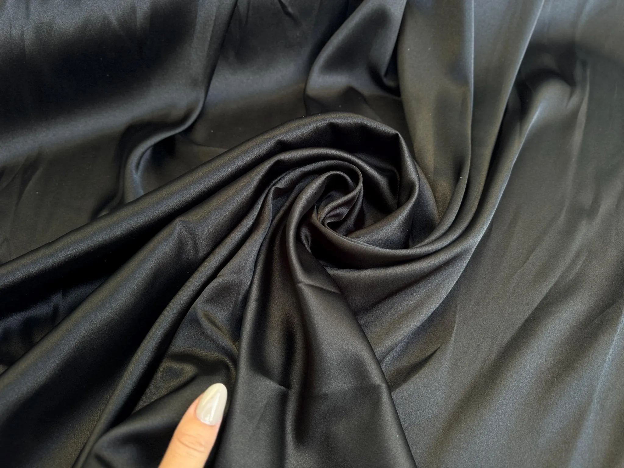Black Silky Charmeuse Satin Elegant