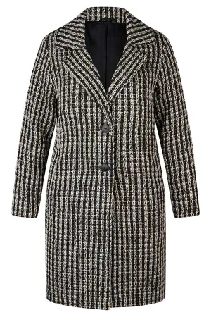BLACK TWEED-LIKE COAT