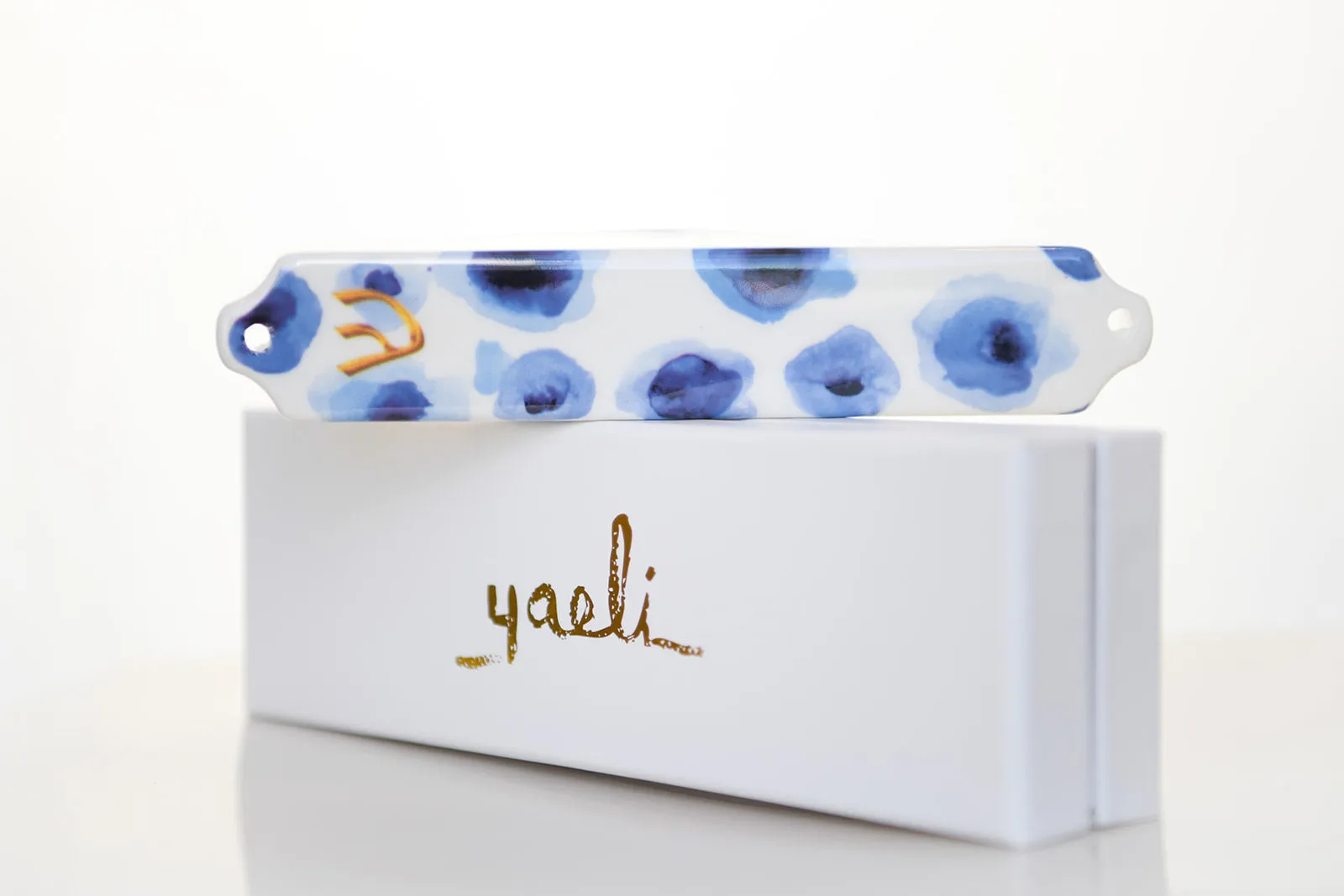 Blue Roses Mezuzah