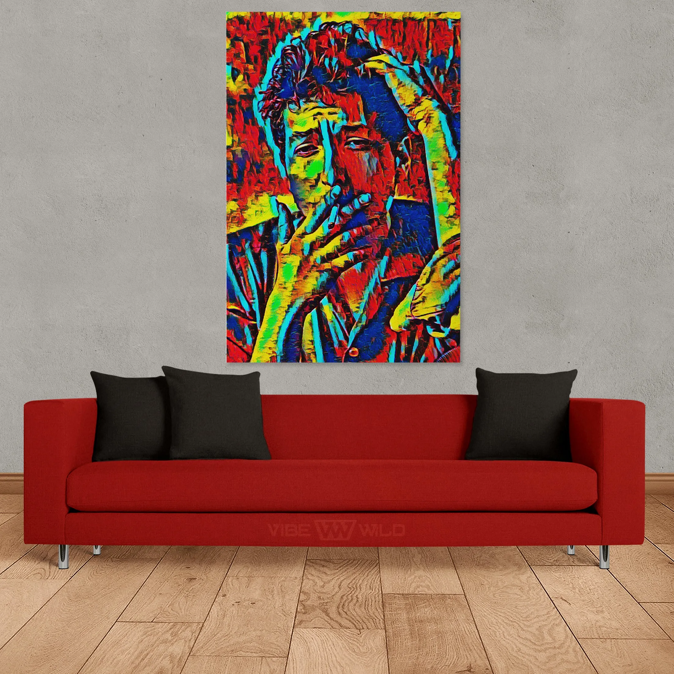 Bob Dylan Canvas Wall Art Abstract Colors