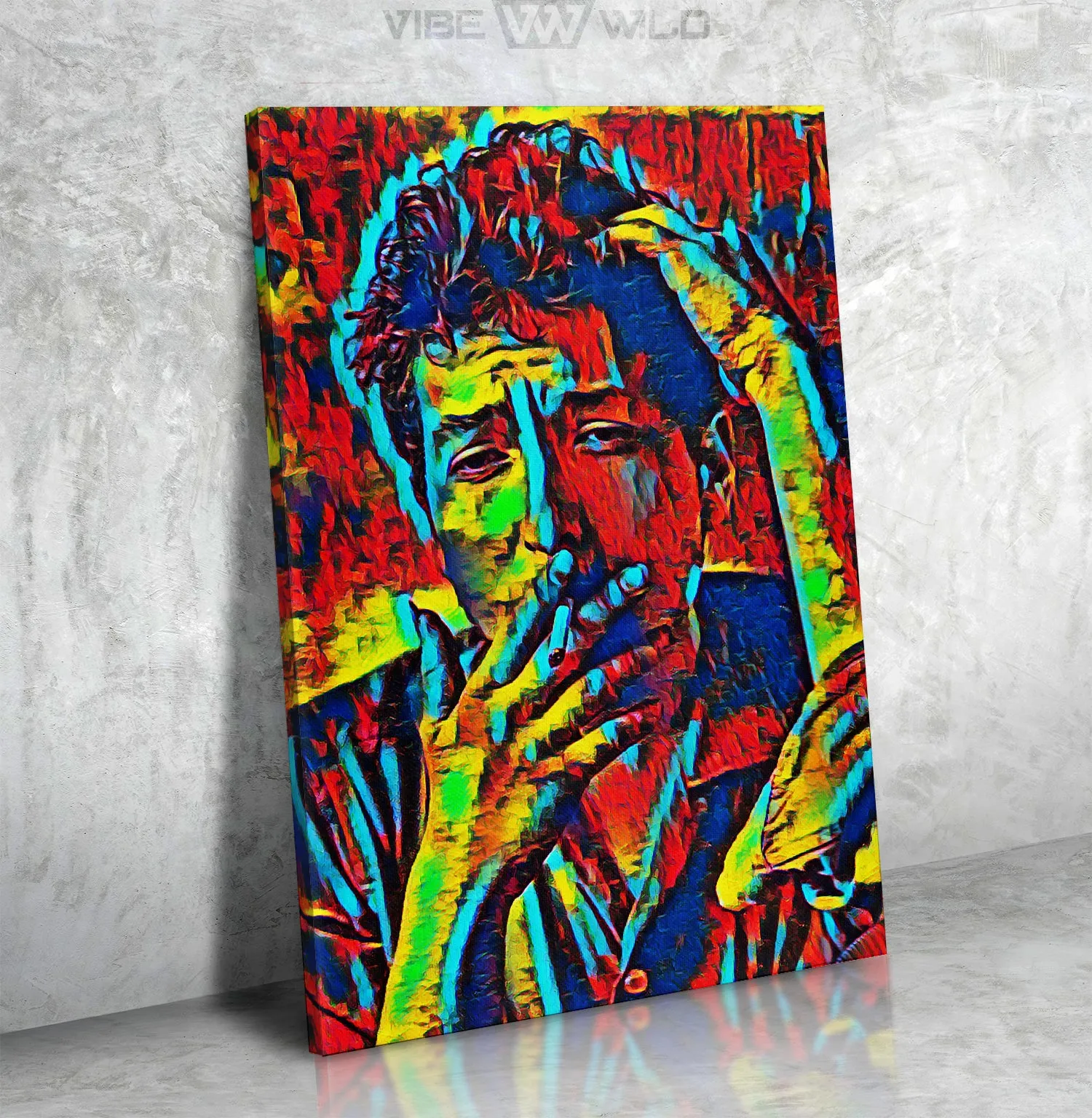 Bob Dylan Canvas Wall Art Abstract Colors
