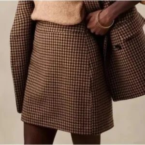 BR Classic Brown Houndstooth Skirt