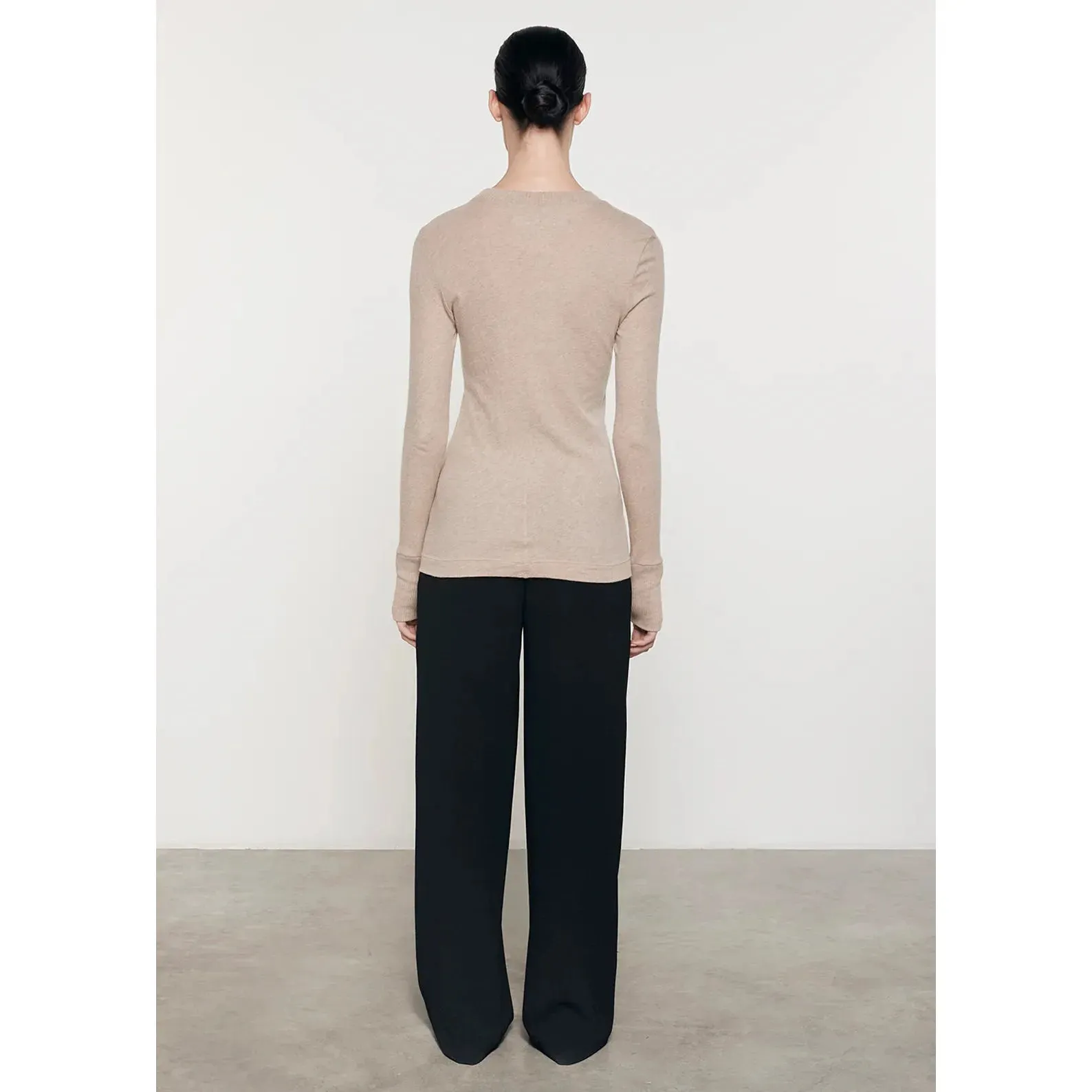 CASHMERE EASY CUFFED CREW
