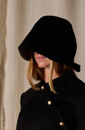 Cashmere Ribbon Cloche | Black, Reversible