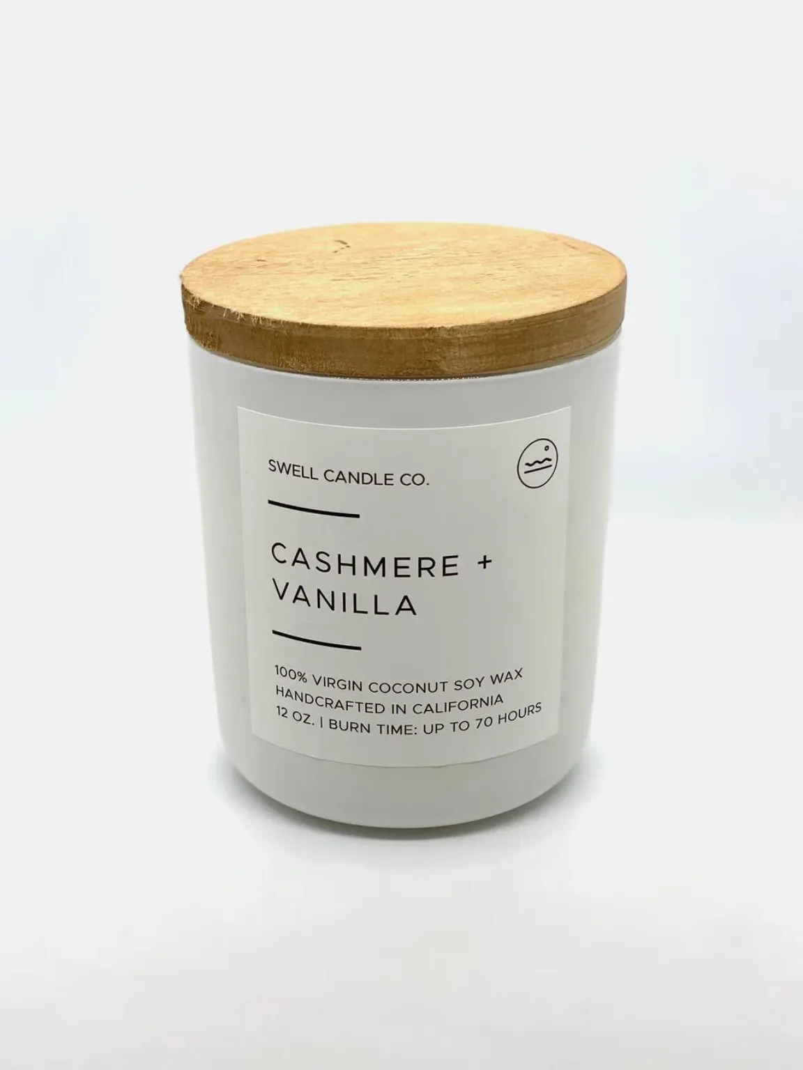 Cashmere   Vanilla Coconut Soy Candle with Wooden Wick