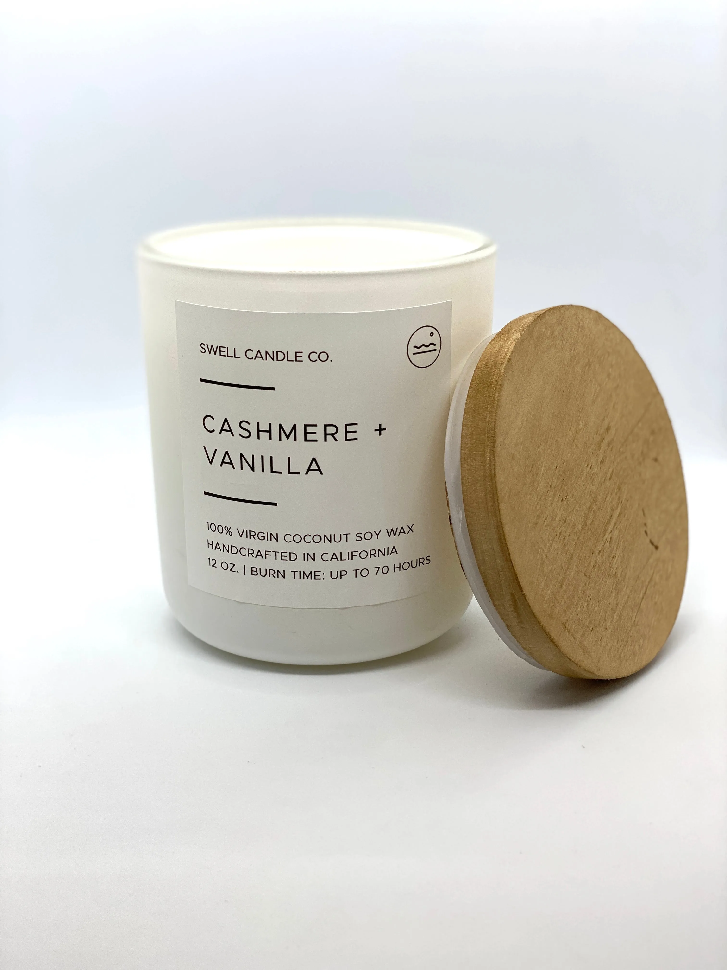 Cashmere   Vanilla Coconut Soy Candle with Wooden Wick