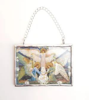 Christmas Ornament Angels Garlanding the Infant Jesus - 2-sided