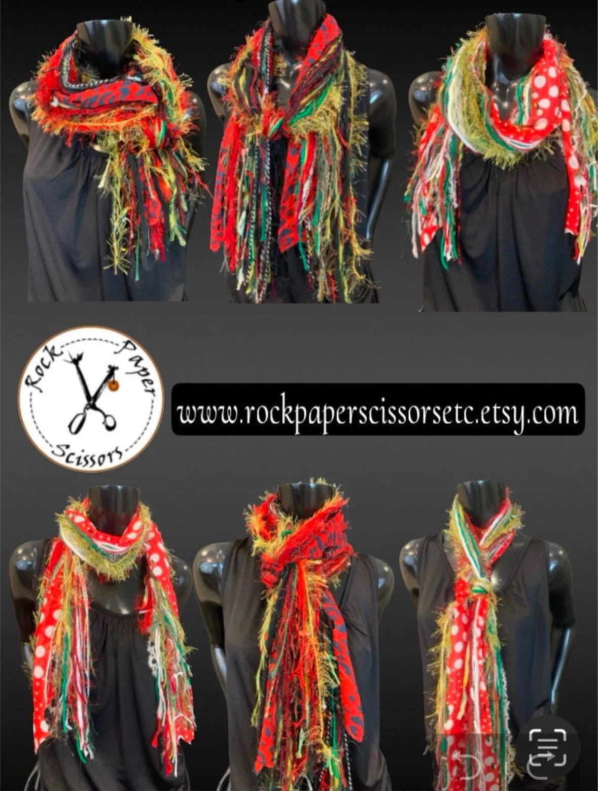 Christmas Scarf, Naughty List Fringie, Christmas color red, green red black white with cheetah and lime green, fashion scarf for Christmas