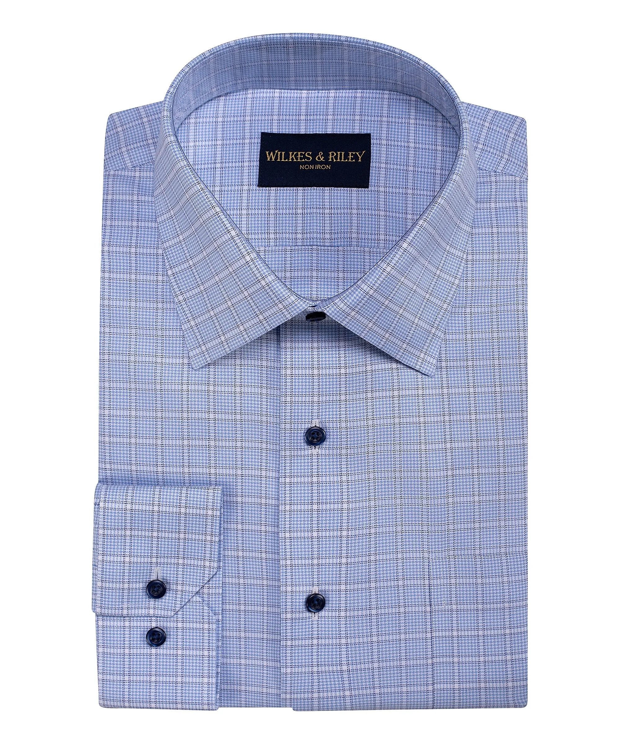 Classic Fit Framed Houndstooth Spread Collar Non-Iron Dress Shirt
