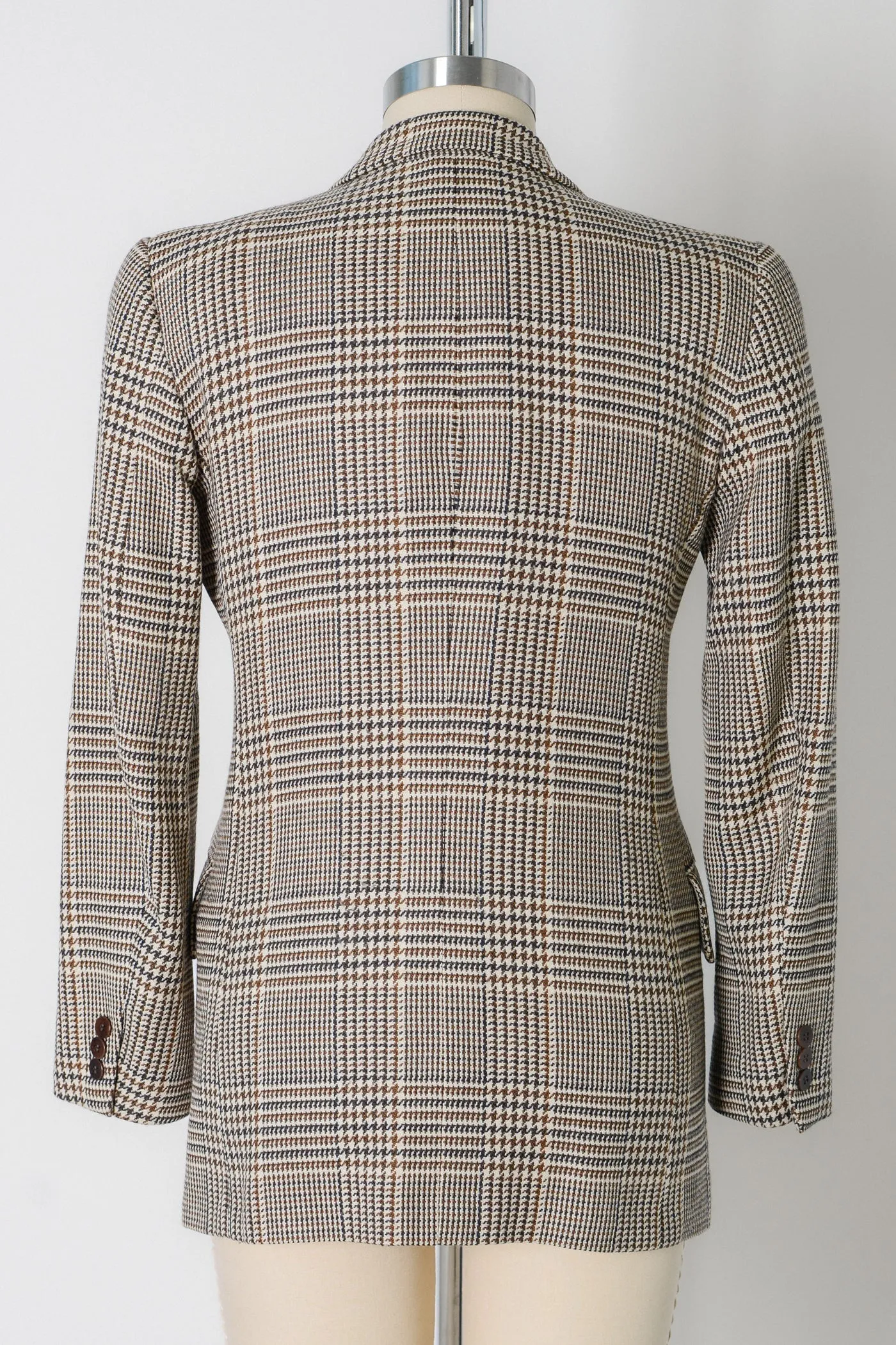 Classic Houndstooth Plaid Blazer