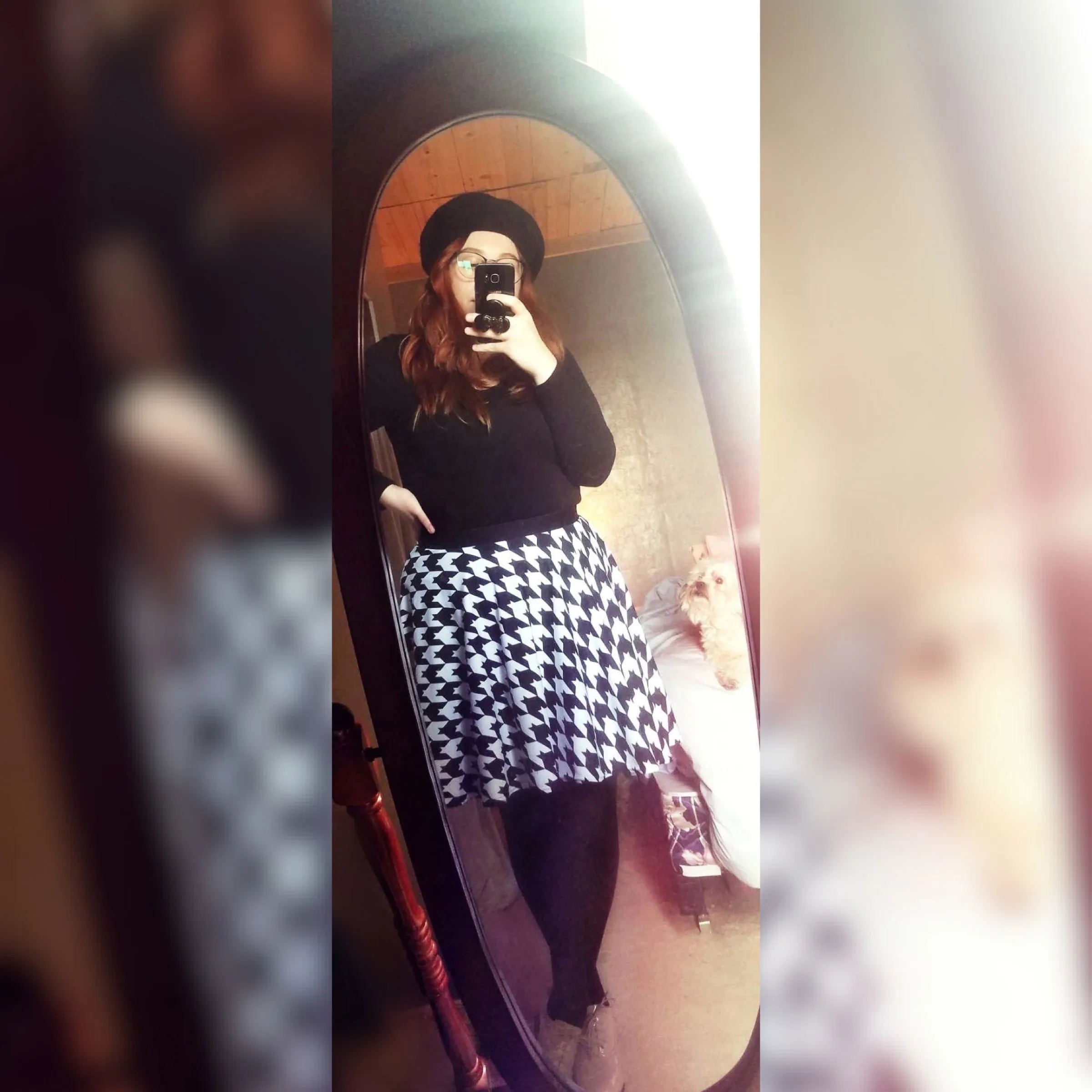 Classic Houndstooth Skater Skirt