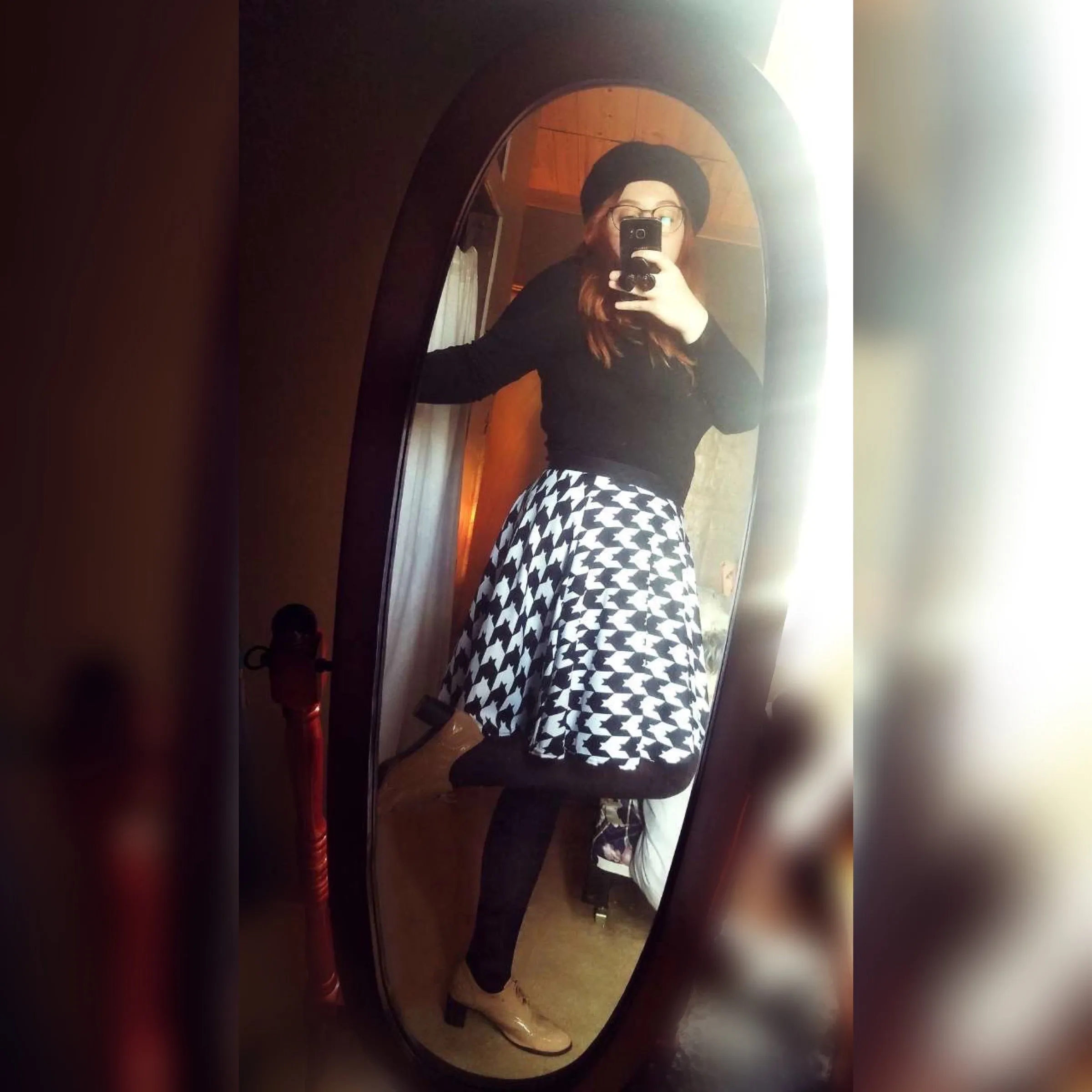 Classic Houndstooth Skater Skirt