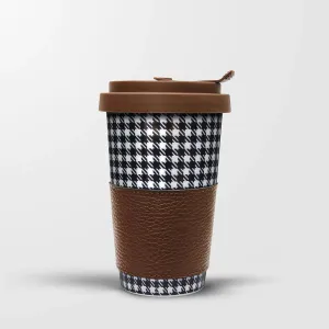Coffee Cup - Pepita - Brown & White 'Sport Classic'