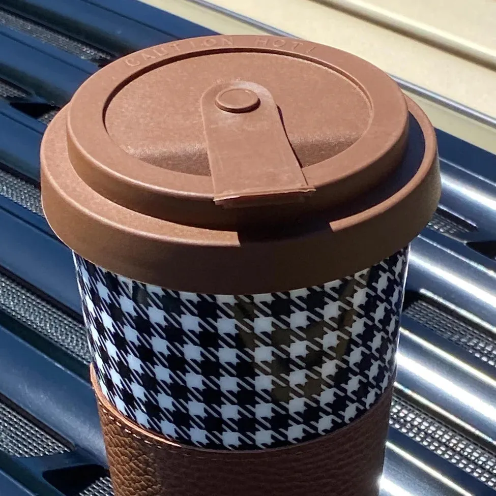 Coffee Cup - Pepita - Brown & White 'Sport Classic'