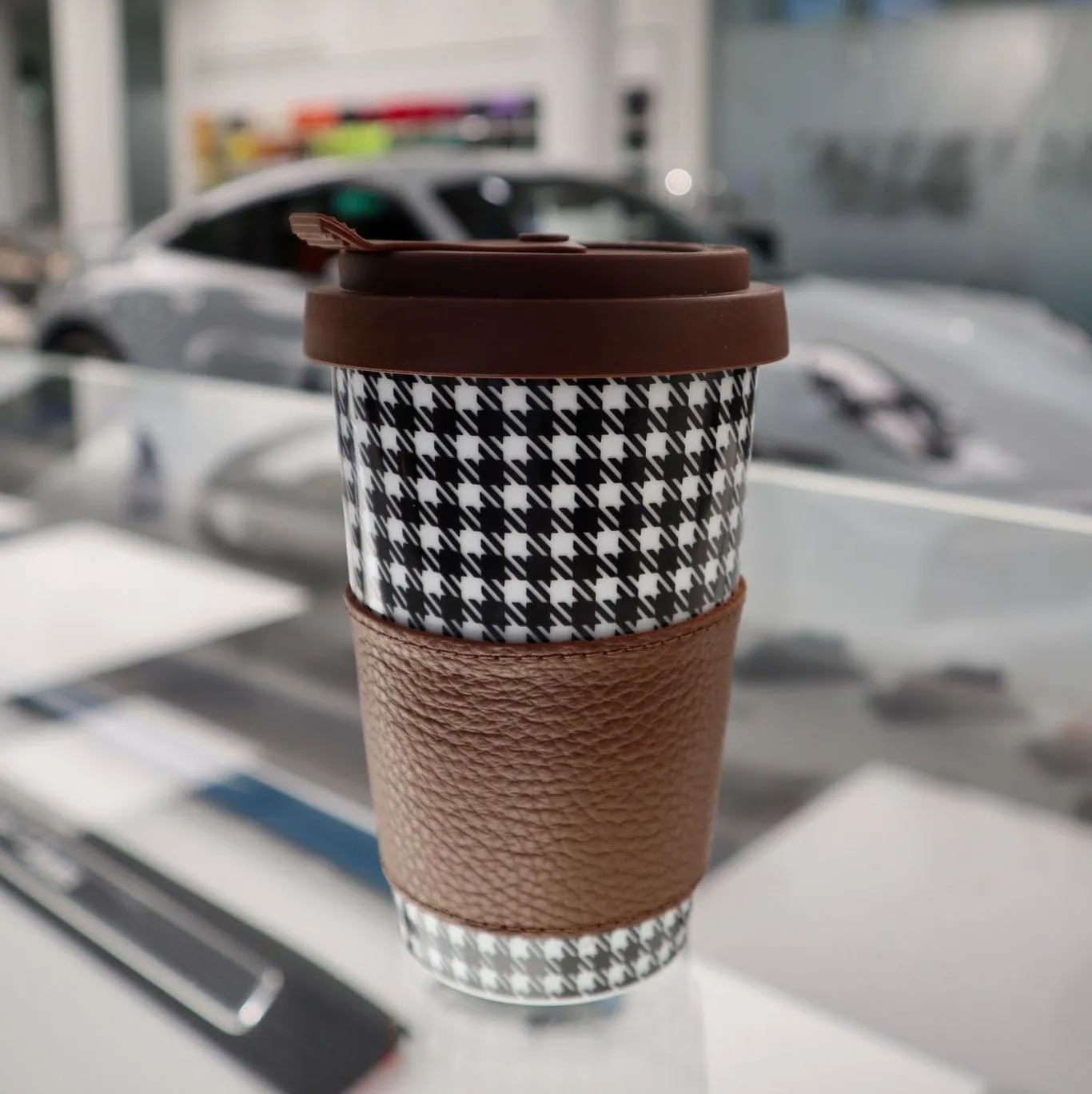 Coffee Cup - Pepita - Brown & White 'Sport Classic'
