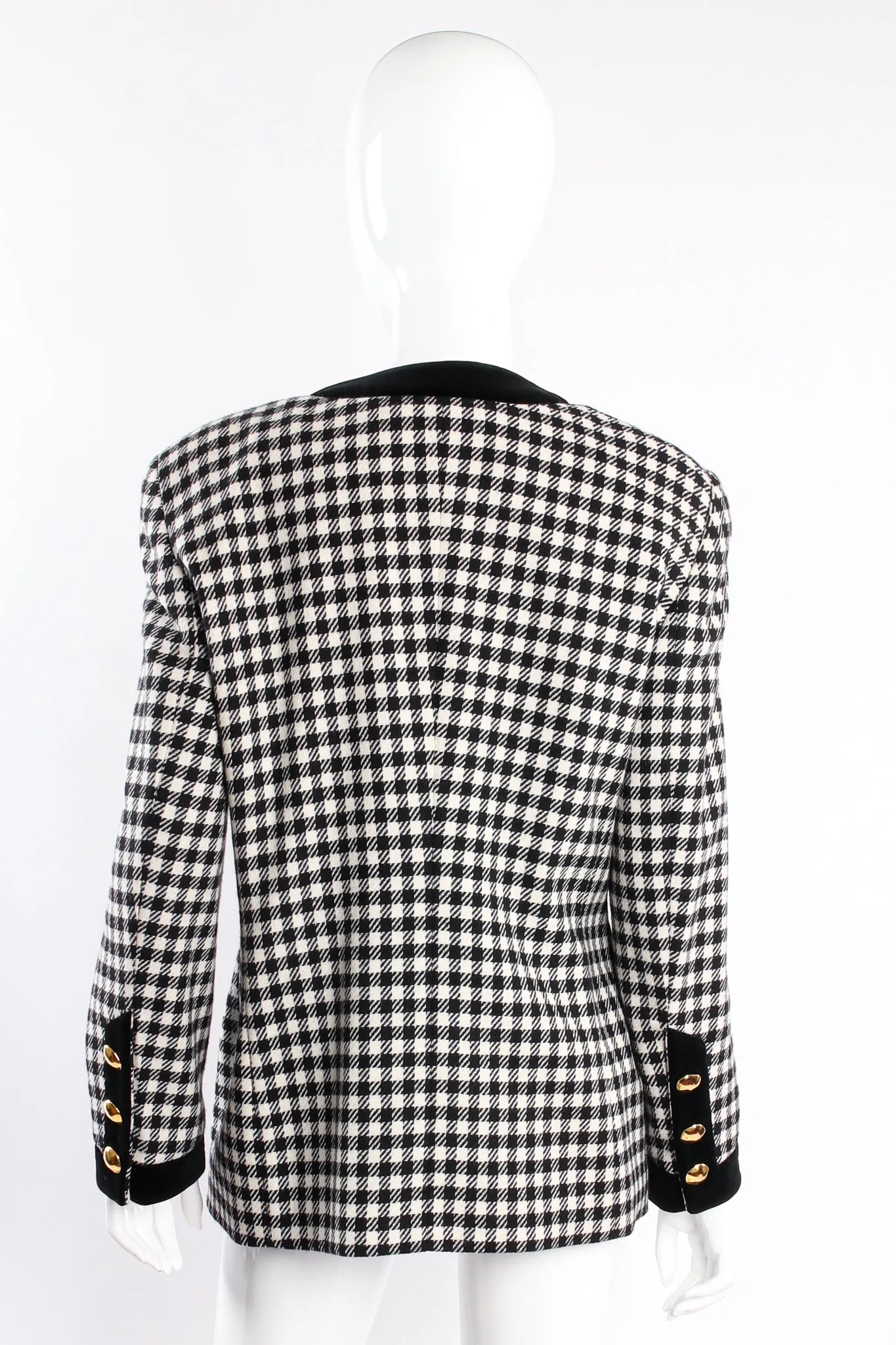 Collarless Houndstooth Jacket