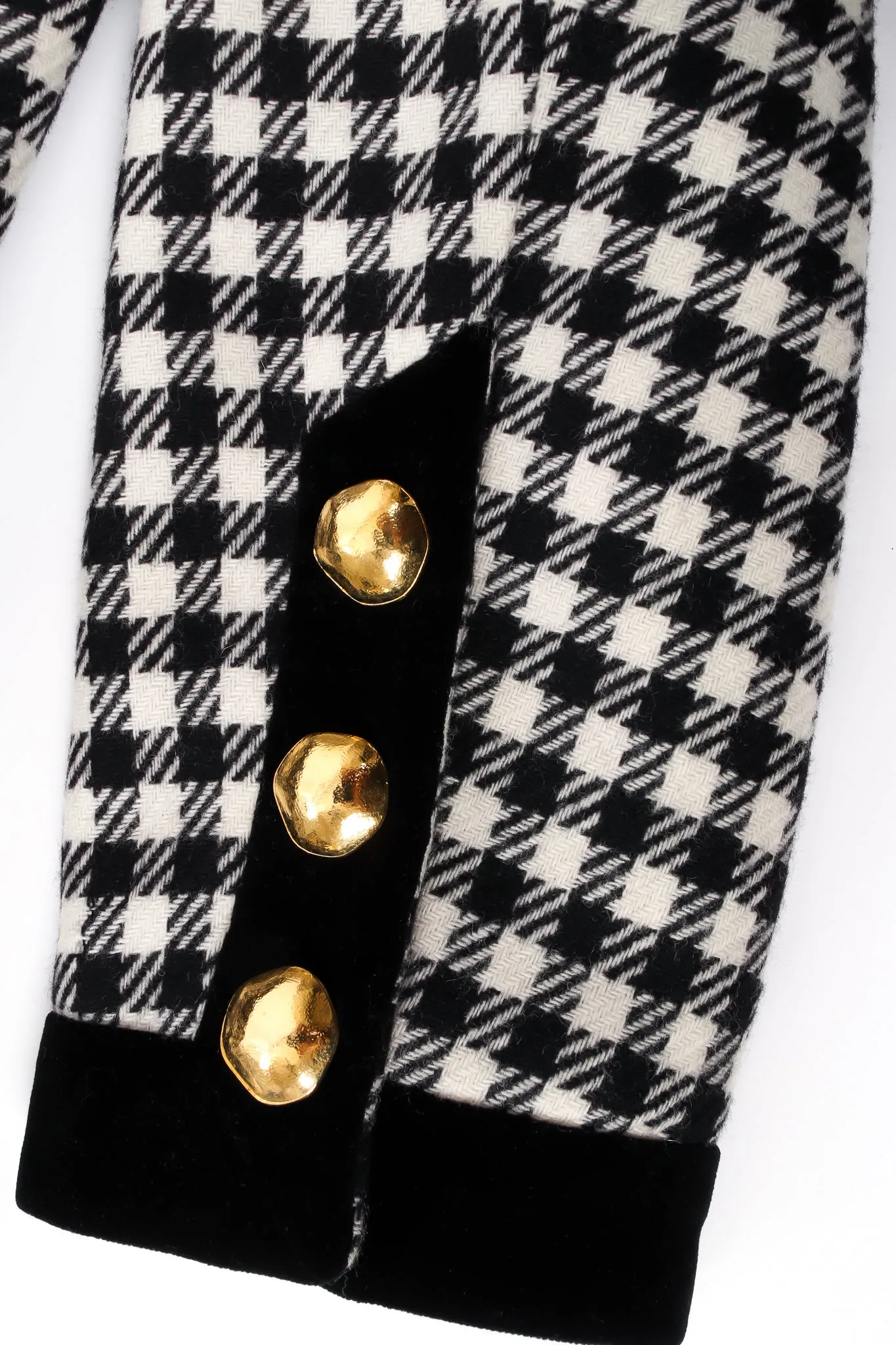 Collarless Houndstooth Jacket