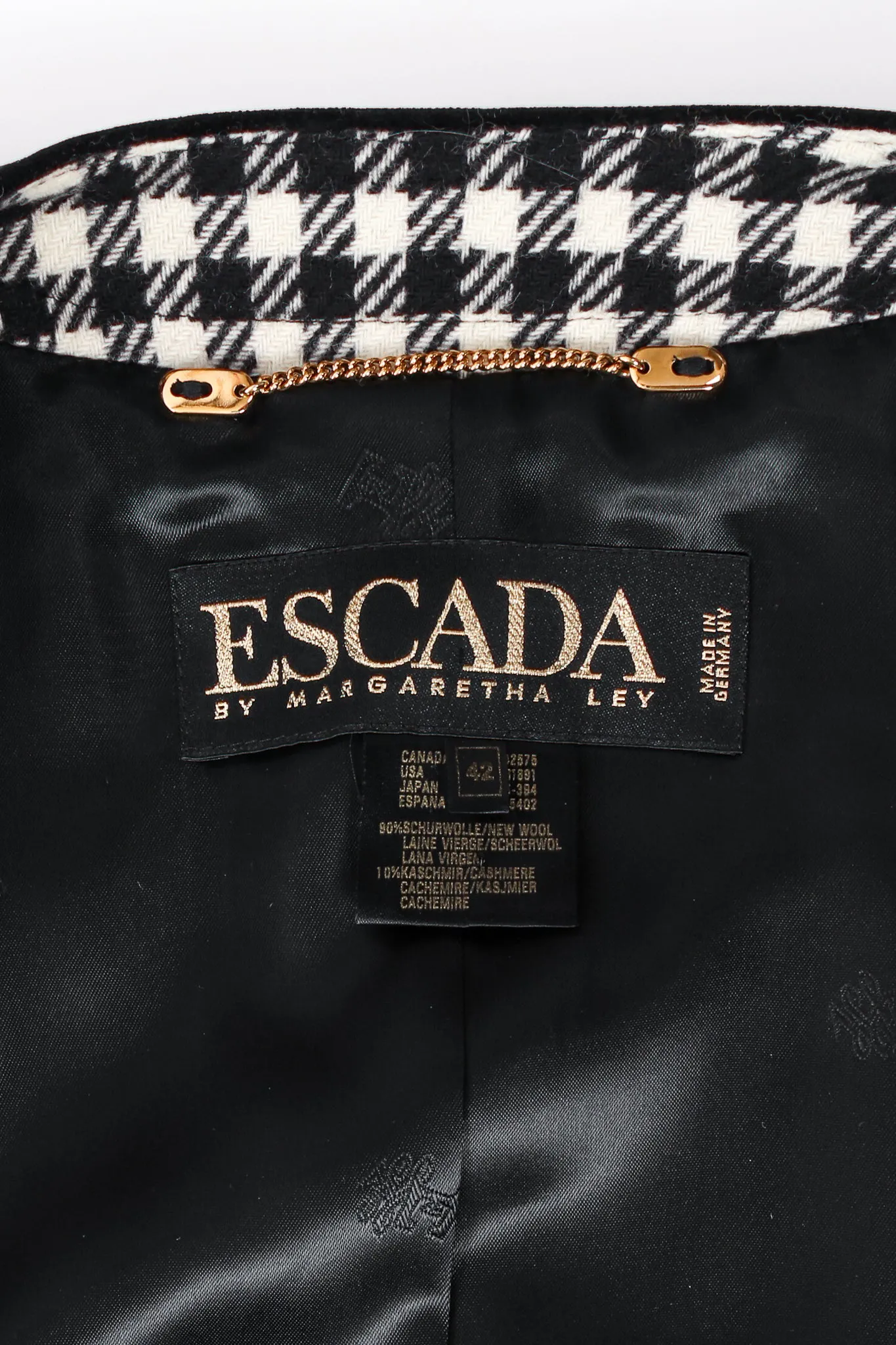 Collarless Houndstooth Jacket
